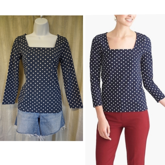 J. CREW Polka Dot Print Woman's Tee. XS - Picture 5 of 12